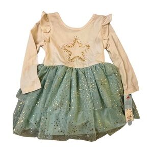 Cat & Jack White and Gold Star Dress